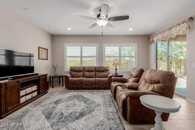 20603 W Alsap Rd, Buckeye, AZ 85396 - living room featuring ceiling fan and recessed lighting
