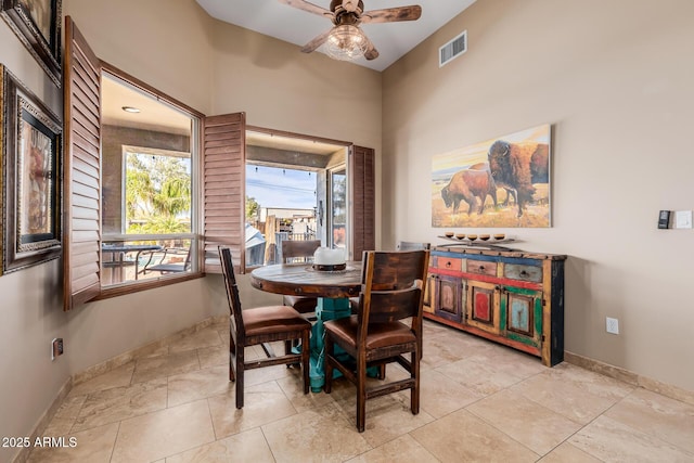 38106 N 2nd Ln, Phoenix, AZ 85086 - dining area featuring a ceiling fan and baseboards