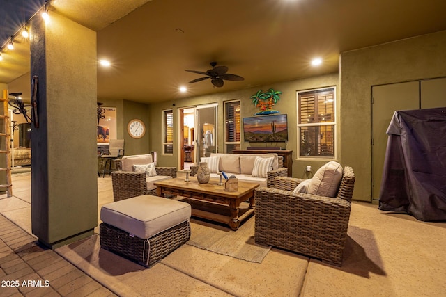 38106 N 2nd Ln, Phoenix, AZ 85086 - living area featuring a ceiling fan and recessed lighting