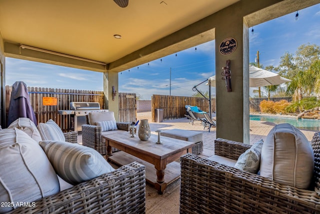 38106 N 2nd Ln, Phoenix, AZ 85086 - fenced backyard featuring a patio, an outdoor hangout area, and area for grilling