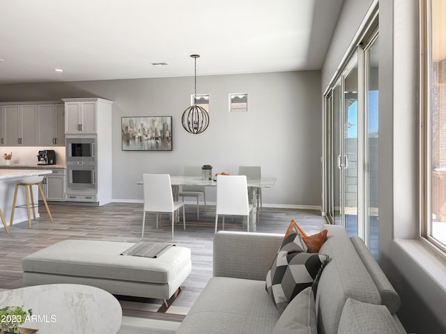 living room featuring light hardwood / wood-style floors