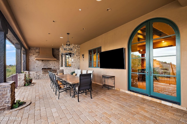 view of patio / terrace featuring french doors