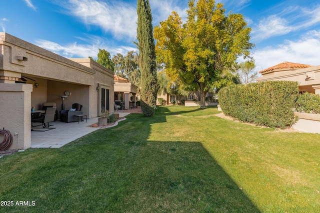 view of yard featuring a patio area