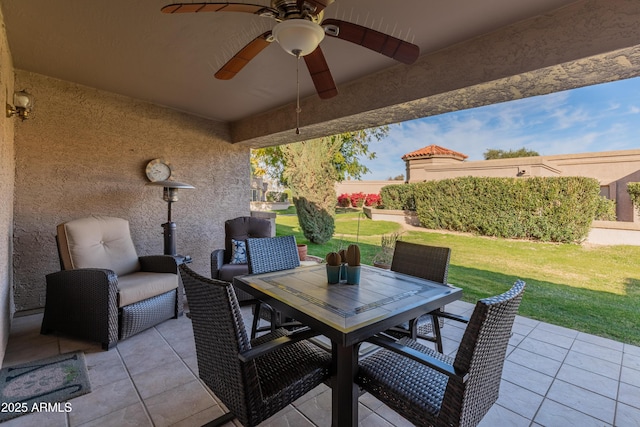 view of patio / terrace with ceiling fan