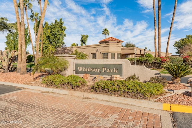 view of community sign