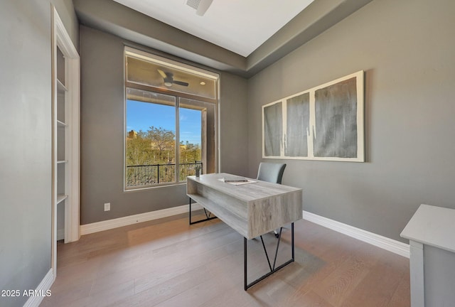 office space featuring hardwood / wood-style flooring