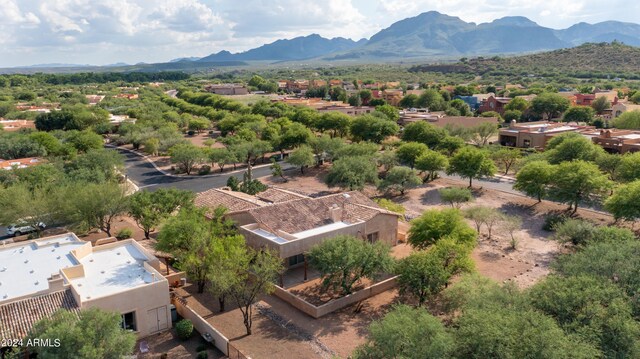 bird's eye view featuring a mountain view