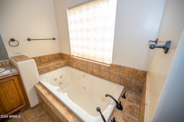 bathroom with tile flooring