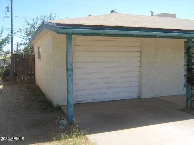 view of garage