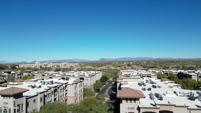 drone / aerial view with a mountain view