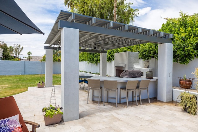 5438 E Lupine Ave, Scottsdale, AZ 85254 - view of patio featuring a pergola and area for grilling