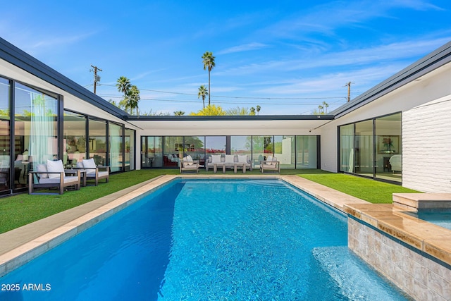 4218 E Palo Verde Dr, Phoenix, AZ 85018 - outdoor pool with an outdoor hangout area and a patio