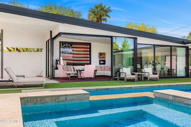 4218 E Palo Verde Dr, Phoenix, AZ 85018 - outdoor pool with a patio area and outdoor lounge area