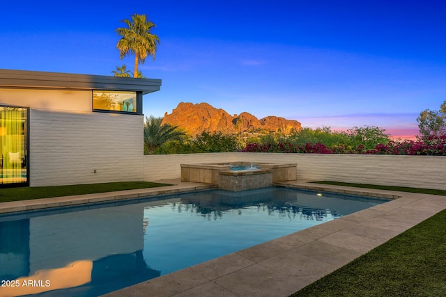 4218 E Palo Verde Dr, Phoenix, AZ 85018 - pool featuring an in ground hot tub and a mountain view