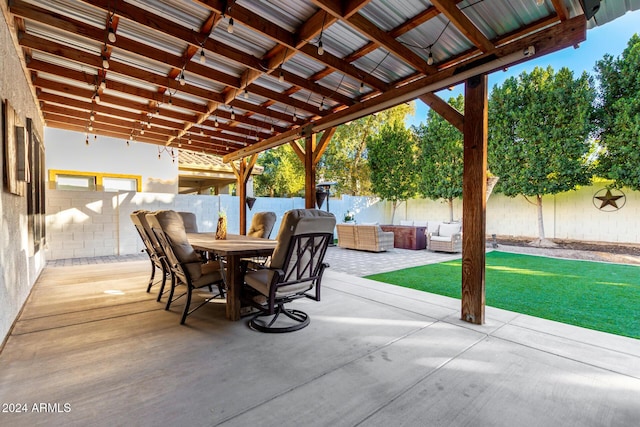 view of patio / terrace featuring an outdoor hangout area