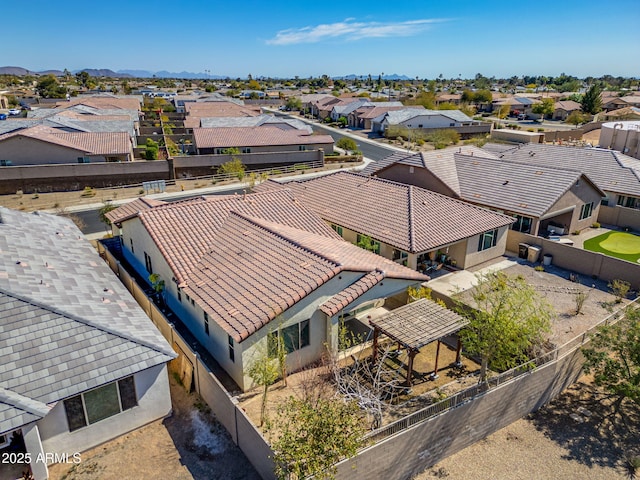 drone / aerial view with a residential view