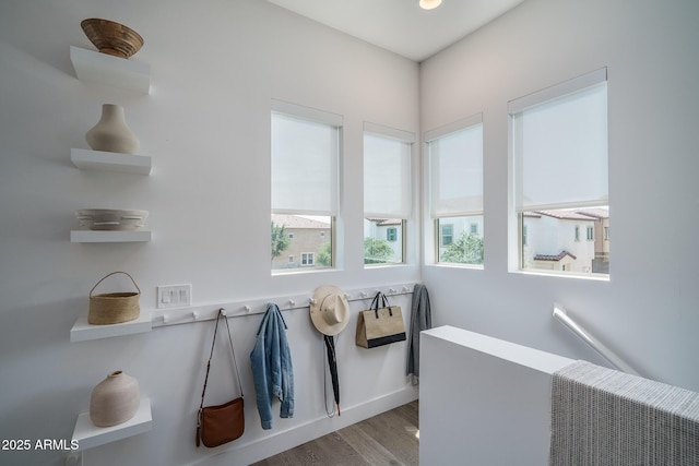 bathroom featuring wood finished floors