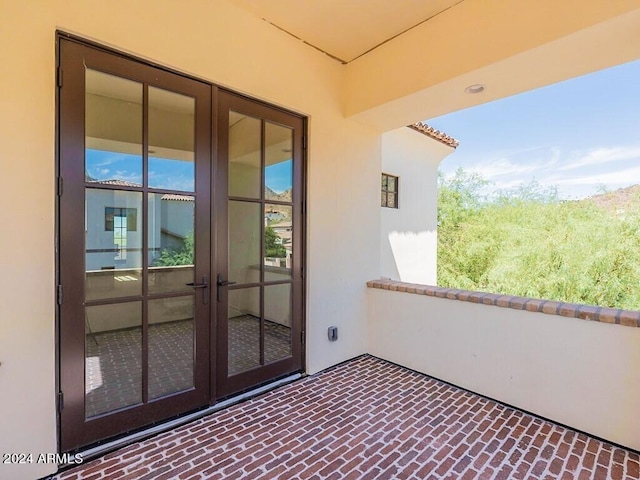 balcony with french doors