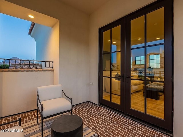 balcony with french doors