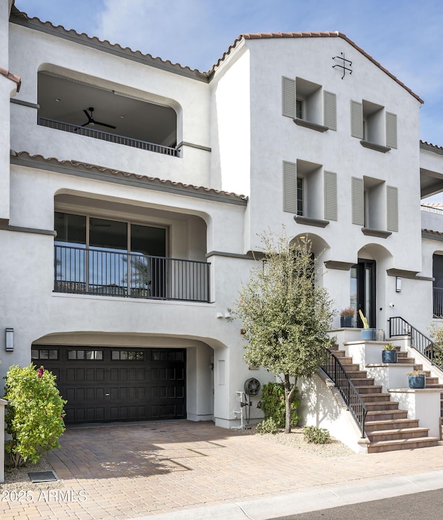 view of building exterior with a garage