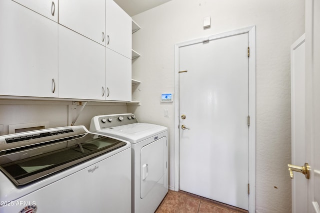 7342 E Norwood St, Mesa, AZ 85207 - laundry area with independent washer and dryer, cabinet space, and light tile patterned floors