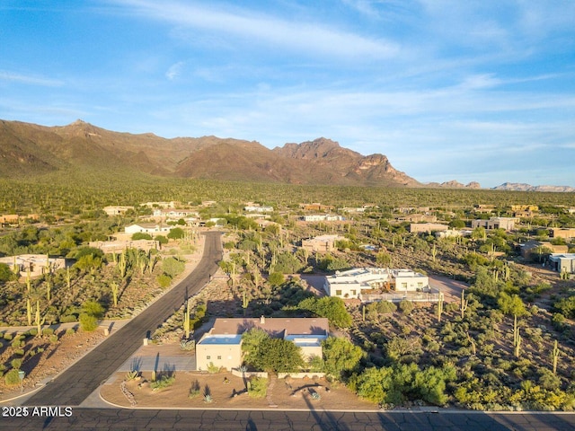 aerial view with a mountain view