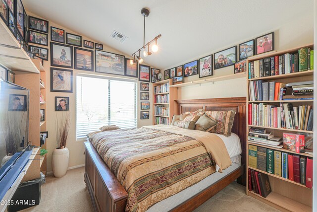 44890 W Desert Garden Rd, Maricopa, AZ 85139 - carpeted bedroom featuring vaulted ceiling