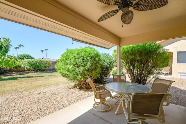 view of patio with ceiling fan