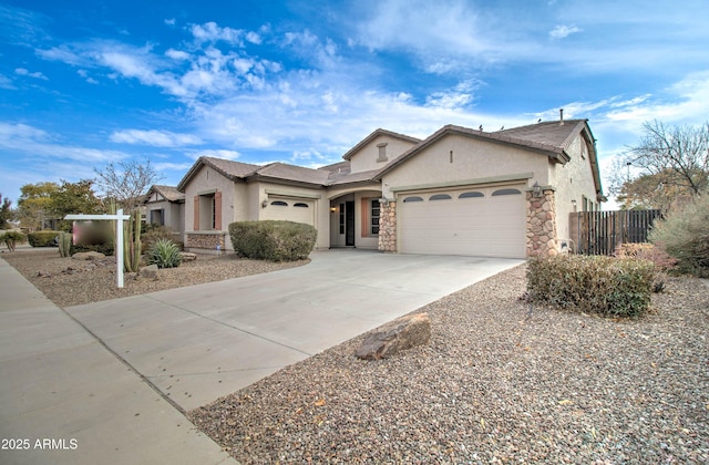 ranch-style house featuring a garage