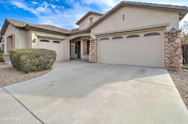 view of front of property featuring a garage