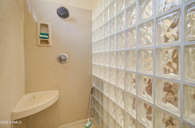 bathroom featuring walk in shower