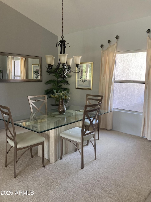 15753 W Kino Dr, Surprise, AZ 85374 - carpeted dining room with a chandelier and vaulted ceiling
