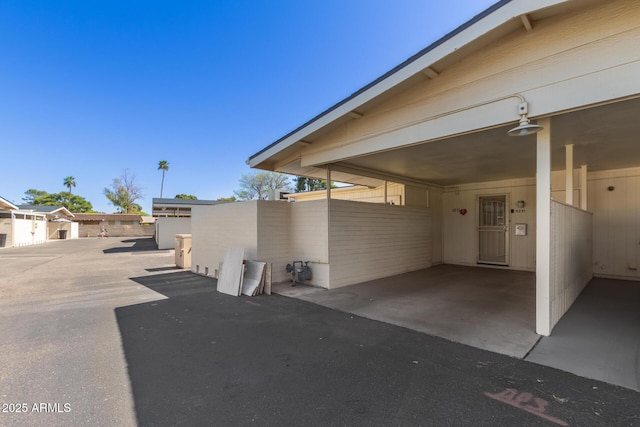 view of patio with a carport