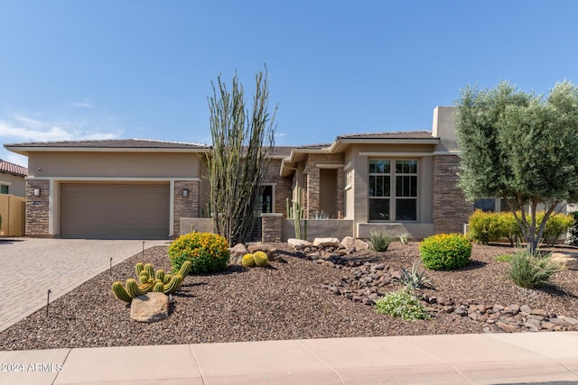 view of front of house with a garage