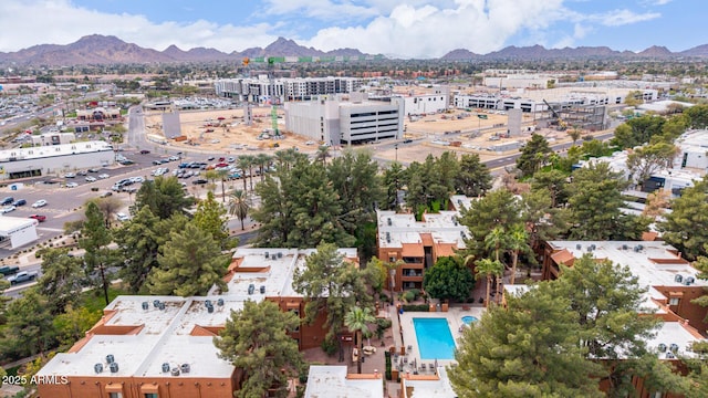 aerial view featuring a mountain view