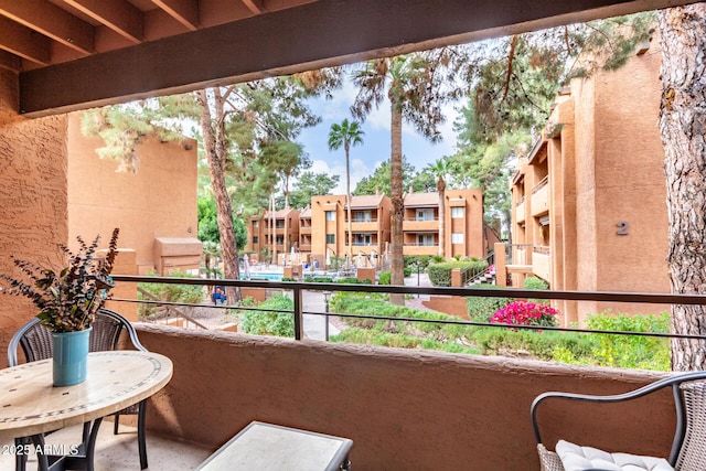 balcony with a residential view