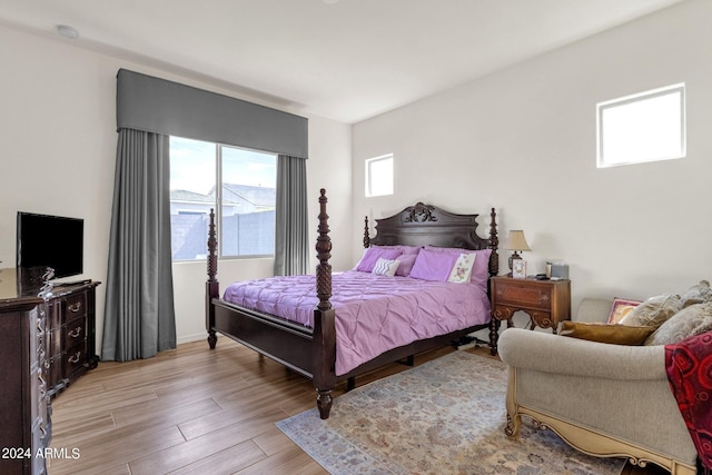 bedroom featuring light hardwood / wood-style flooring