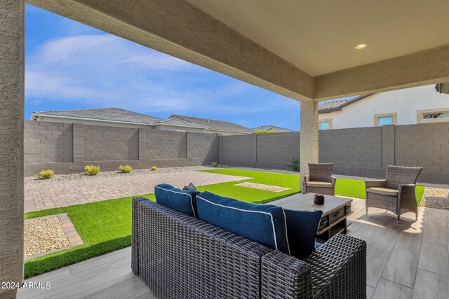 view of patio / terrace with an outdoor living space