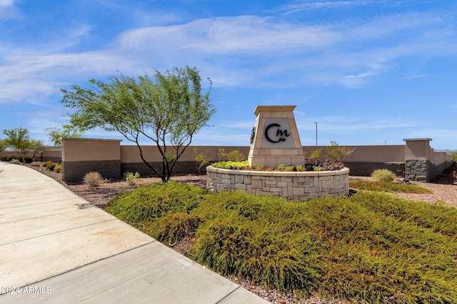 view of community sign