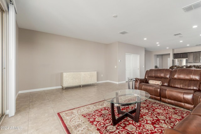 view of tiled living room