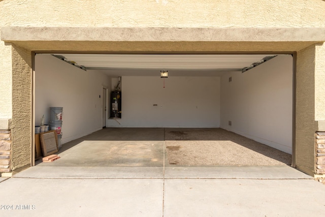 garage with water heater