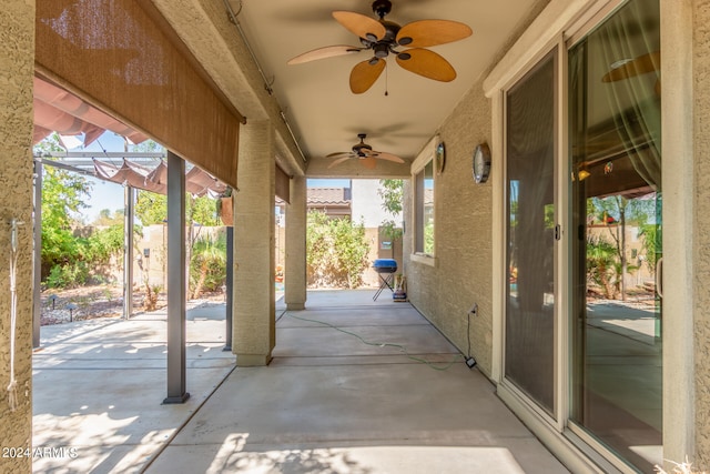 view of patio / terrace with ceiling fan