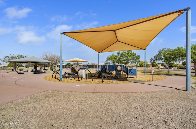 community play area featuring a gazebo