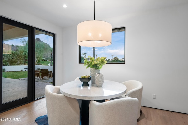 dining area featuring light hardwood / wood-style floors