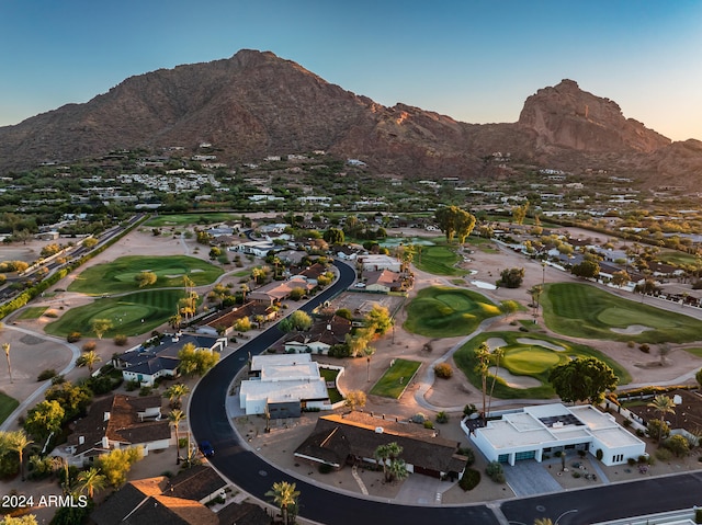 aerial view with a mountain view