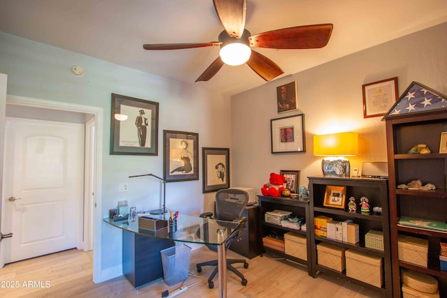 10655 N 9th St Unit 112, Phoenix, AZ 85020 - home office with wood finished floors and ceiling fan