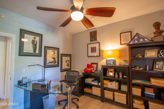 10655 N 9th St Unit 112, Phoenix, AZ 85020 - office with a ceiling fan and wood finished floors