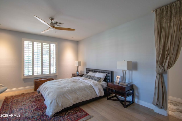 10655 N 9th St Unit 112, Phoenix, AZ 85020 - bedroom featuring light wood finished floors and a ceiling fan