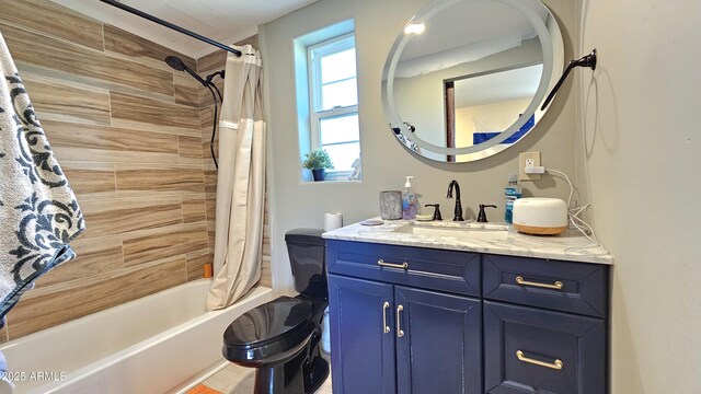 1520 W Encanto Blvd, Phoenix, AZ 85007 - full bath featuring toilet, vanity, and shower / bathtub combination with curtain