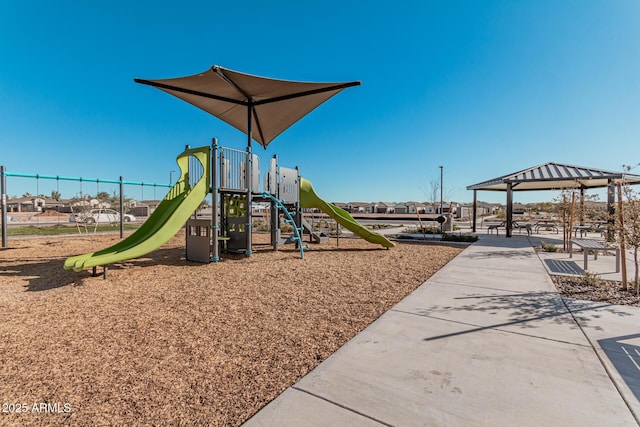 community play area featuring fence